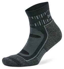 Blister Resist Quarter Running Socks (Grey/Black)
