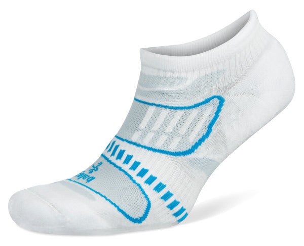 UltraLight No Show Running Socks (White/French Blue)