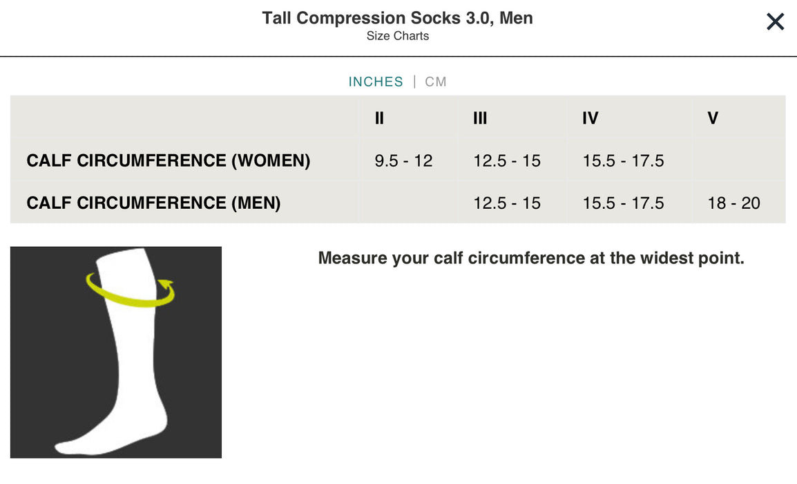 Men Tall Compression Socks 3.0 (Black)