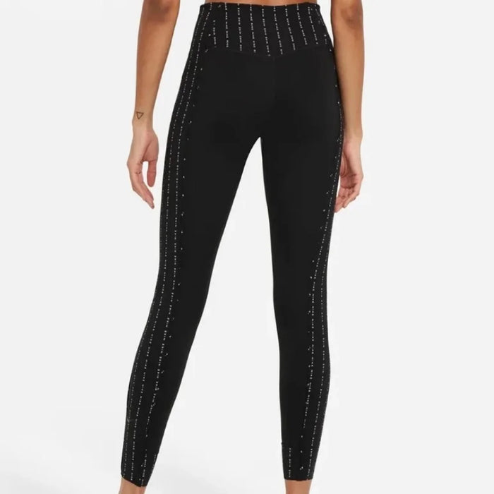 Nike Training Icon Clash One shimmer 7/8 leggings in silver