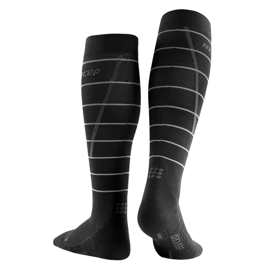 Men's Reflective Compression Tall Socks (Black) — TC Running Co