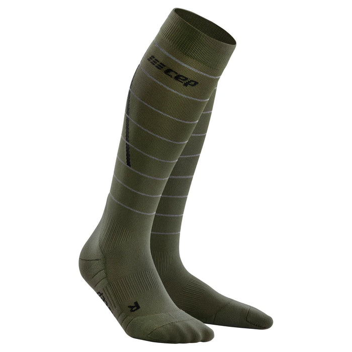 Men's Reflective Compression Tall Socks (Green)