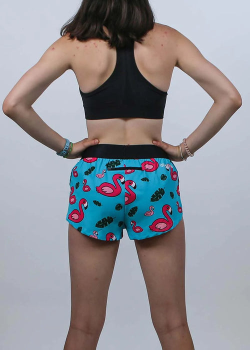 Women's Blue Flamingo 1.5" Split Shorts
